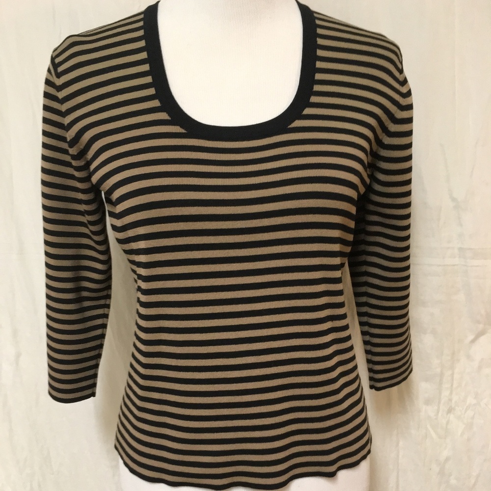 Michelle Nicole Scoop Neck Top Size L Knit Striped